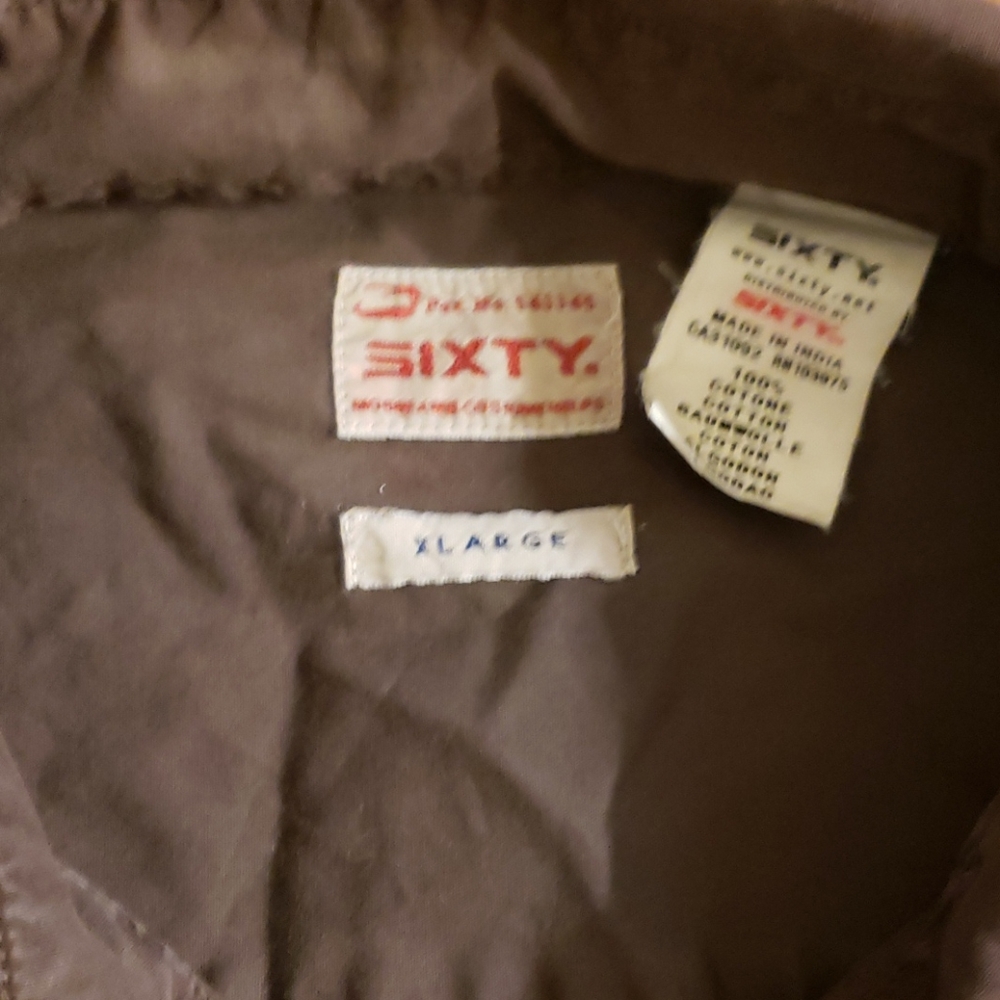 Sixty Patchwork Brown Button Up Shirt - image 2